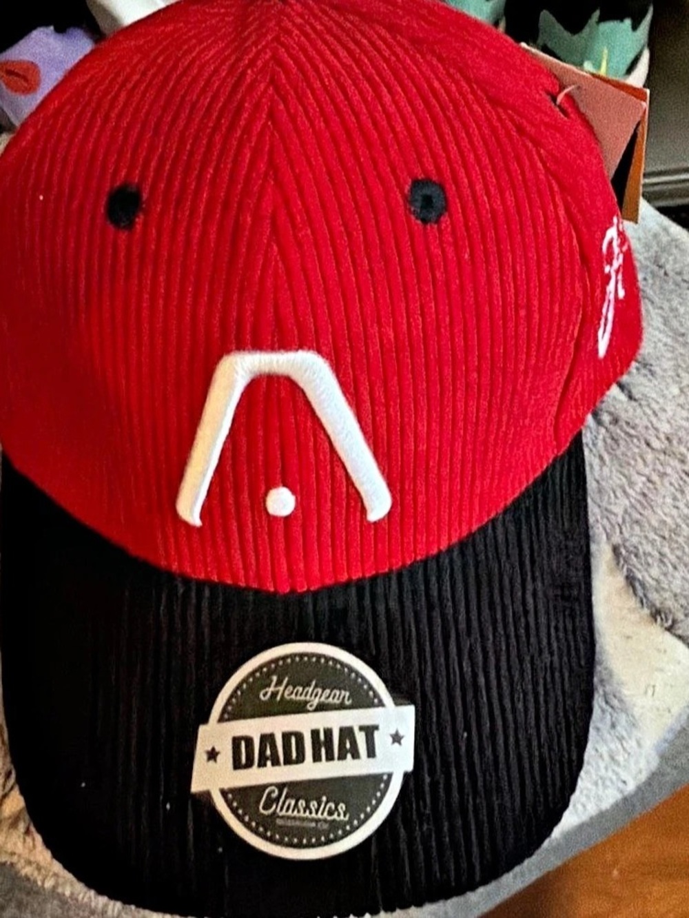 Headgear Classics Aaliyah Corduroy Dad Hat Red & Black